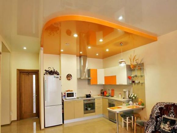 натяжной потолок для кухни